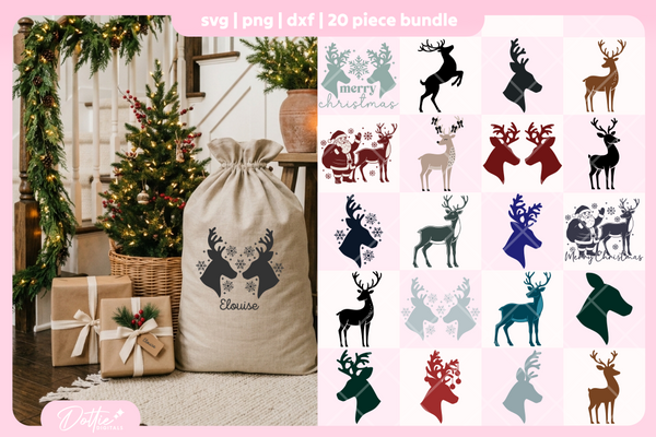 Reindeer Bundle 20 SVGs PNGs