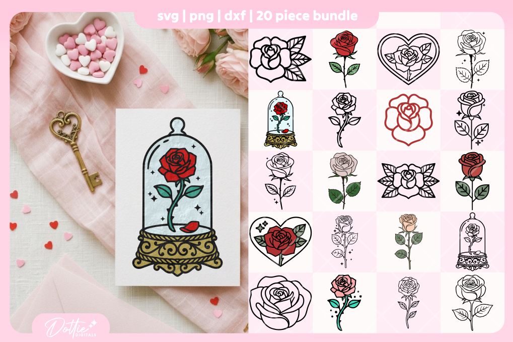 Roses FREE SVG PNG Craft File