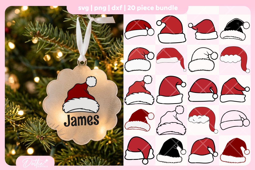Santa Hats FREE SVG PNG Craft File