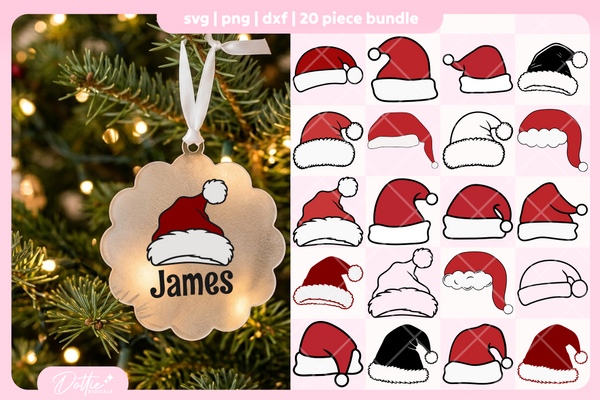 Santa Hats Bundle 20 SVGs PNGs