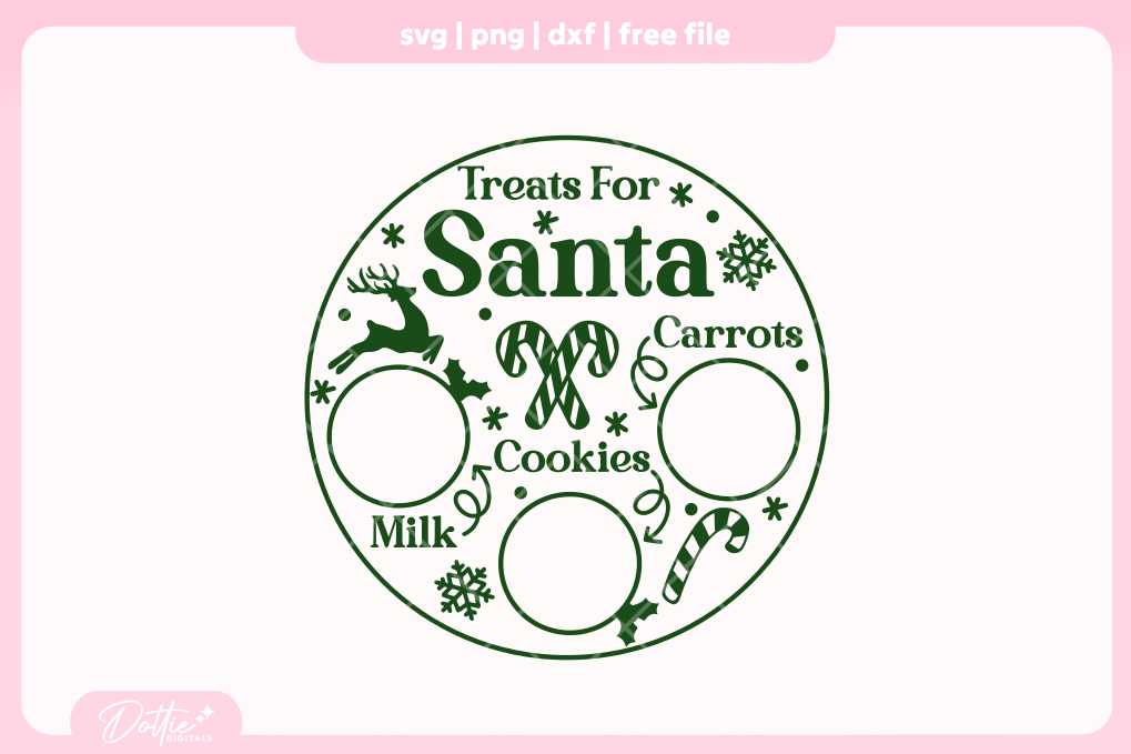 Santa Treat Plate FREE SVG PNG Craft File