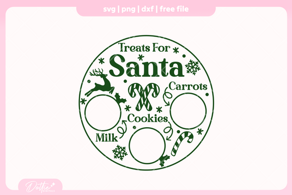 Santa Treat Plate FREE SVG PNG Craft File