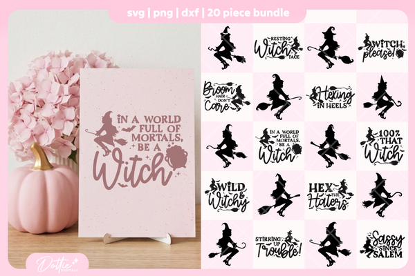 Sassy Witch Quotes Bundle 20 SVGs PNGs