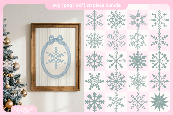 Snowflakes Bundle 20 SVGs PNGs
