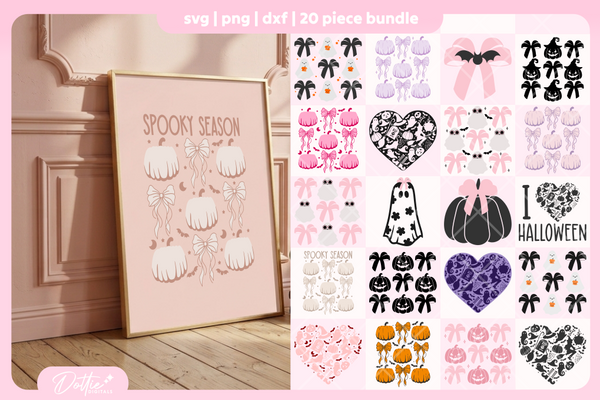 Spooky Bows Bundle 20 SVGs PNGs