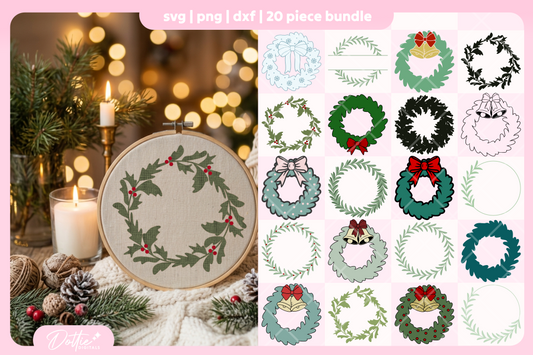 Wreaths Bundle 20 SVGs PNGs