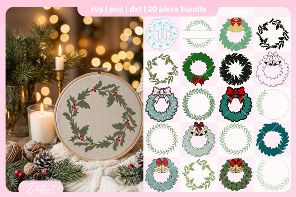 Wreaths Bundle 20 SVGs PNGs