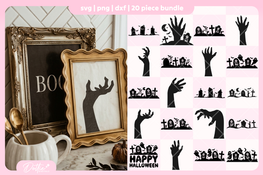 Zombie Graveyard Bundle 20 SVGs PNGs