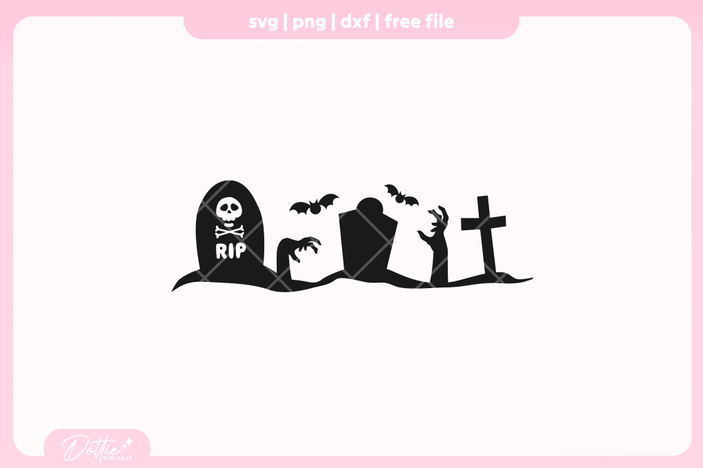 Zombie Graveyard FREE SVG PNG Craft File