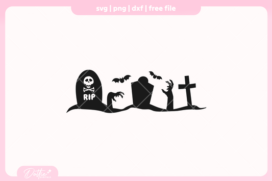 Zombie Graveyard FREE SVG PNG Craft File
