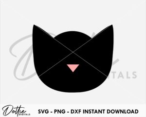 Cat Head SVG PNG DXF Kitten Cat Lover Cat Mom Halloween Nature Animal Cutting File Digital Download Cricut Silhouette Craft File Witches Cat