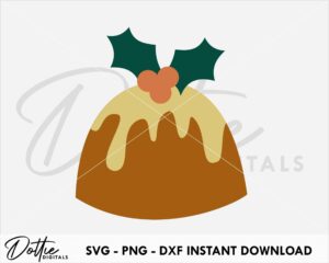Christmas Pudding SVG PNG DXF Xmas Food Dinner Cutting File Instant Digital Download Cricut Silhouette Craft File Commercial Licence