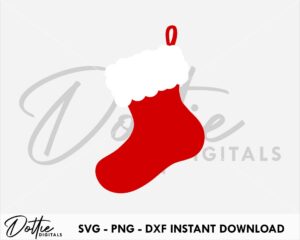 Christmas Stocking SVG PNG DXF Present Stocking Gift Santa Christmas Cutting File Digital Download Cricut Silhouette Festive Craft File Xmas