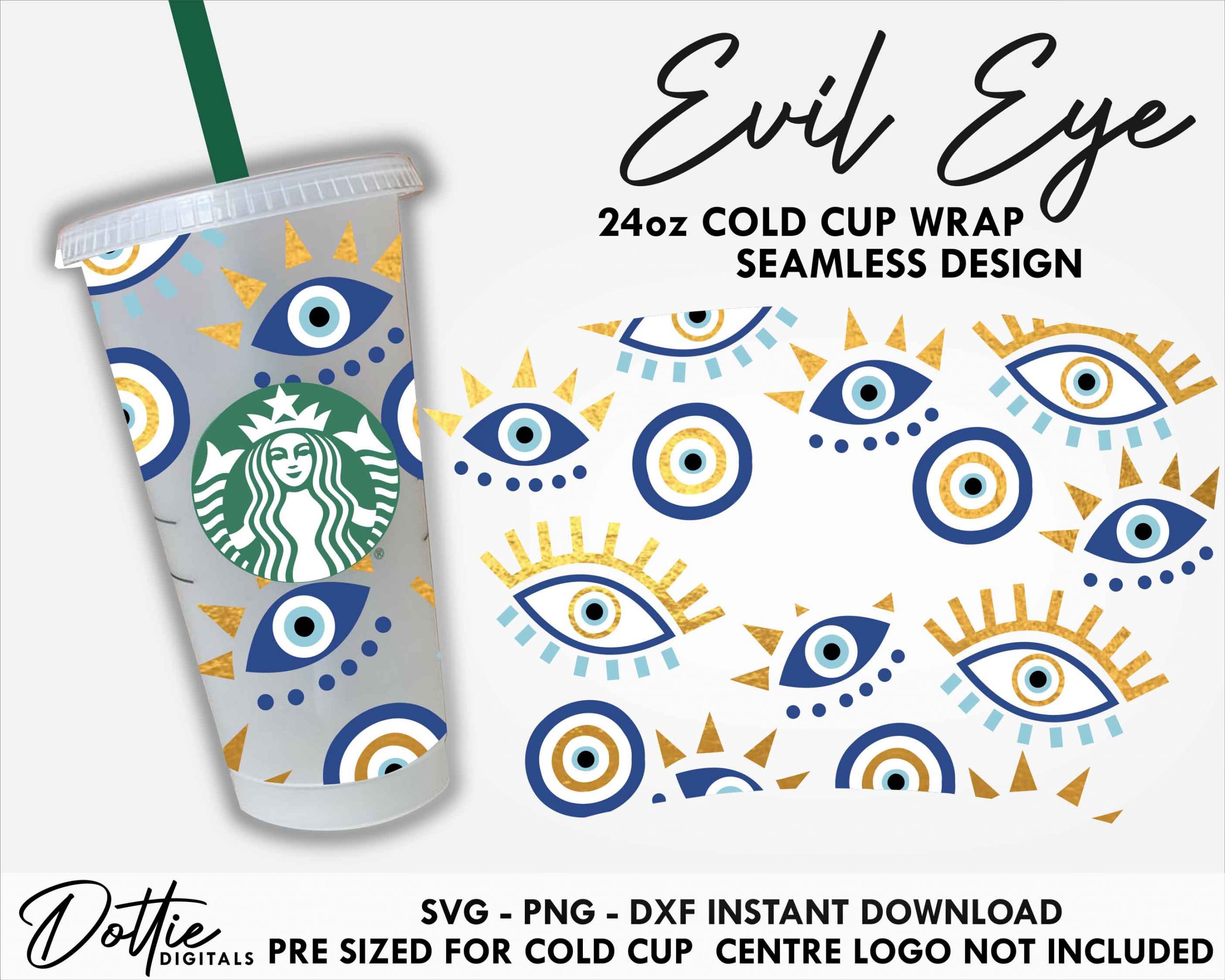 Evil Eye Starbucks Cup SVG, Evil Eye SVG, Turkish eye svg, Starbucks Venti  Cold Cup, Svg, Png, Ai files for Cricut 