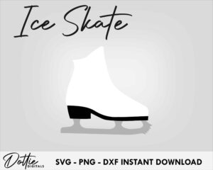 Ice Skate SVG PNG DXF Figure Skating Christmas Winter Festive Layered Cutting File Instant Digital Download Cricut Silhouette Xmas Craft