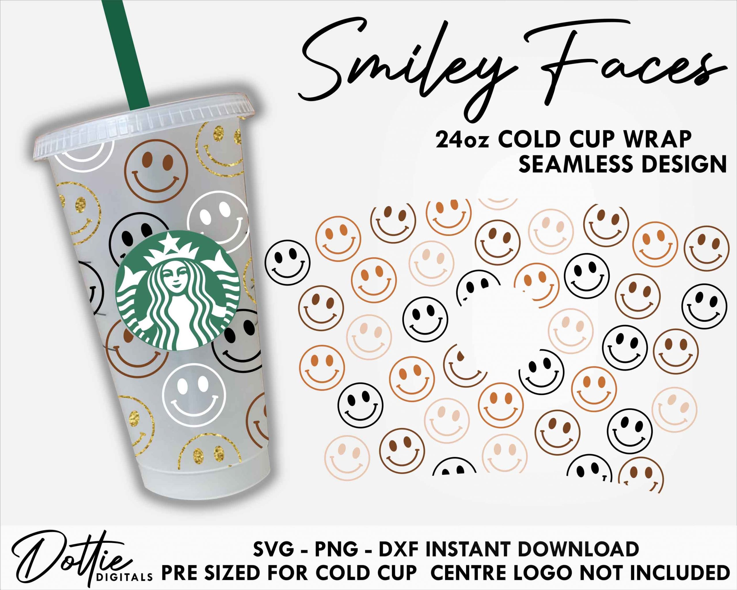 Leafy Foliage Starbucks 24oz Venti Cold Cup SVG PNG EPS DXF by Sniggle Sloth