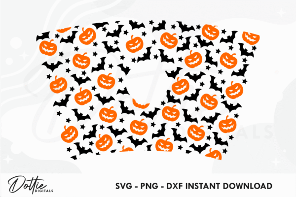 Starbucks Cold Cup SVG PNG DXF Halloween Bats and Pumpkins 24oz Venti Instant Digital Download Coffee Cricut Silhouette Cut File - Image 2