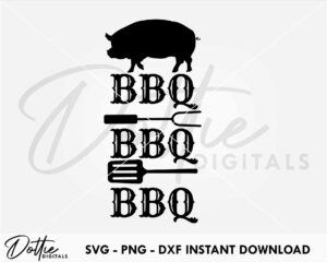 Farmhouse BBQ SVG PNG DXF File Digital Download Craft File - BBQ Barbeque Apron Design
