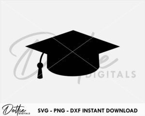 Graduation Cap SVG Files PNG DXF Graduate Degree Ceremony Batchelors Masters Cutting File Design Craft File