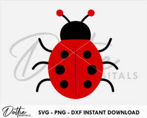 Ladybug SVG PNG DXF Lady Bird Cutting File Insect Bug Creepy Crawly Digital Download Silhouette Craft File