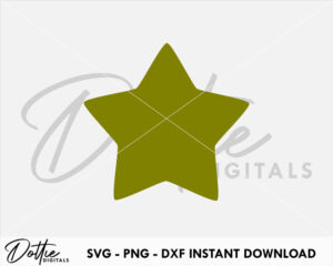 Star SVG PNG DXF Basic Shape Cutting File Christmas Star Digital Download Silhouette Craft File