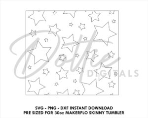 Cute Stars Makerflo 30 oz Tumbler Template Skinny Straight SVG PNG Dxf Straight Tumblers Wrap Cutfile - Peek a boo Print Digital Download