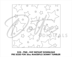 Cute Stars Makerflo 20 oz Tumbler Template Skinny Straight SVG PNG Dxf Straight Peekaboo Pattern Tumblers Wrap Cutfile - Digital Download