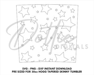 Cute Stars 30 Oz HOGG Tapered Tumbler Wrap SVG PNG Dxf Tapered Duo, Tapered Plus , Slurp Tumbler Template  Peekaboo Instant Digital Download