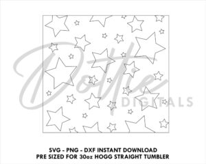 Cute Stars 30 Oz HOGG Straight Tumbler Wrap SVG PNG Dxf Peek A Boo Straight Duo, Straight Plus Tumbler Template  - Instant Digital Download