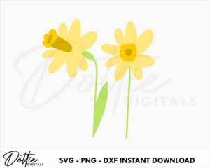 Daffodils SVG PNG DXF Easter Spring Flowers Mothers Day Cutting File Digital Download Cricut Silhouette Craft File Svg - Dottie Digitals