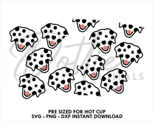 Dalmatian Starbucks Hot Cup SVG Spotty Dog Mama Owner Pet Hot Cup Svg PNG DXF Cutting File 16oz Grande Instant Puppy Dalmatians