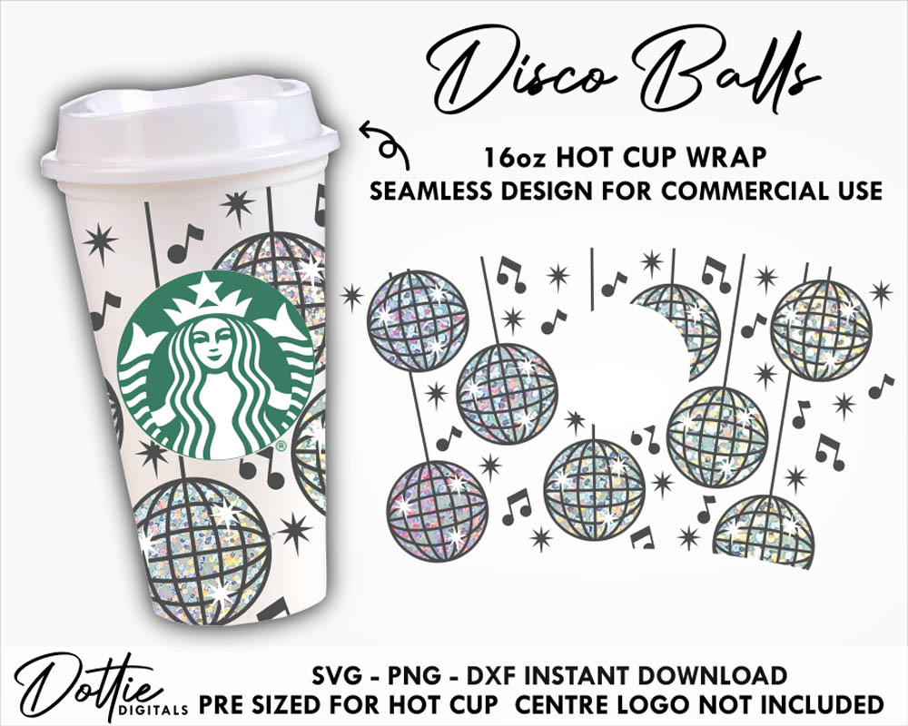 Dottie Digitals - Disco Balls Starbucks Cold Cup SVG PNG Dxf Glitter Mirror  Ball Cutting File 24oz Venti Cup Instant Digital Download Nightlife Party  Clubs
