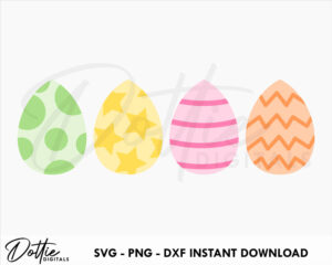 Easter Eggs SVG PNG DXF Painted Patterned Egg Hunt Cutting File Digital Download Cricut Silhouette Craft File Svg - Dottie Digitals