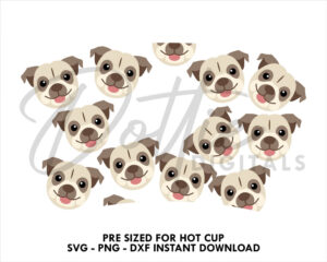 British English Bulldog Starbucks Hot Cup SVG Dog Mama Owner Pet Hot Cup Svg PNG DXF Cutting File 16oz Grande Instant Bull Dog Pug