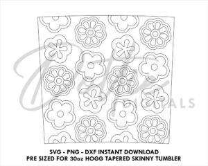Flower 30 Oz HOGG Tapered Tumbler Wrap SVG PNG Dxf Tapered Duo, Tapered Plus , Slurp Tumbler Template Peekaboo Floral Digital Download