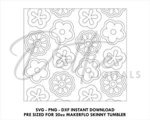 Flowers Makerflo 20 oz Tumbler Template Skinny Straight SVG PNG Dxf Straight Peekaboo Pattern Tumblers Wrap Cutfile Floral Digital Download