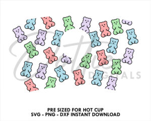 Gummy Bears Starbucks Cup SVG Gummi Bear Hot Cup Svg PNG DXF Candy Cutting File 16oz Grande Instant Digital Download Travel Coffee Cup