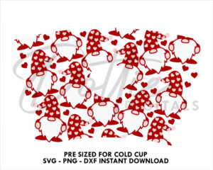 Valentines Day Starbucks Cold Cup SVG PNG DXF Love Gonks Romantic Hearts Cutting File 24oz Venti Cup Instant Digital Download