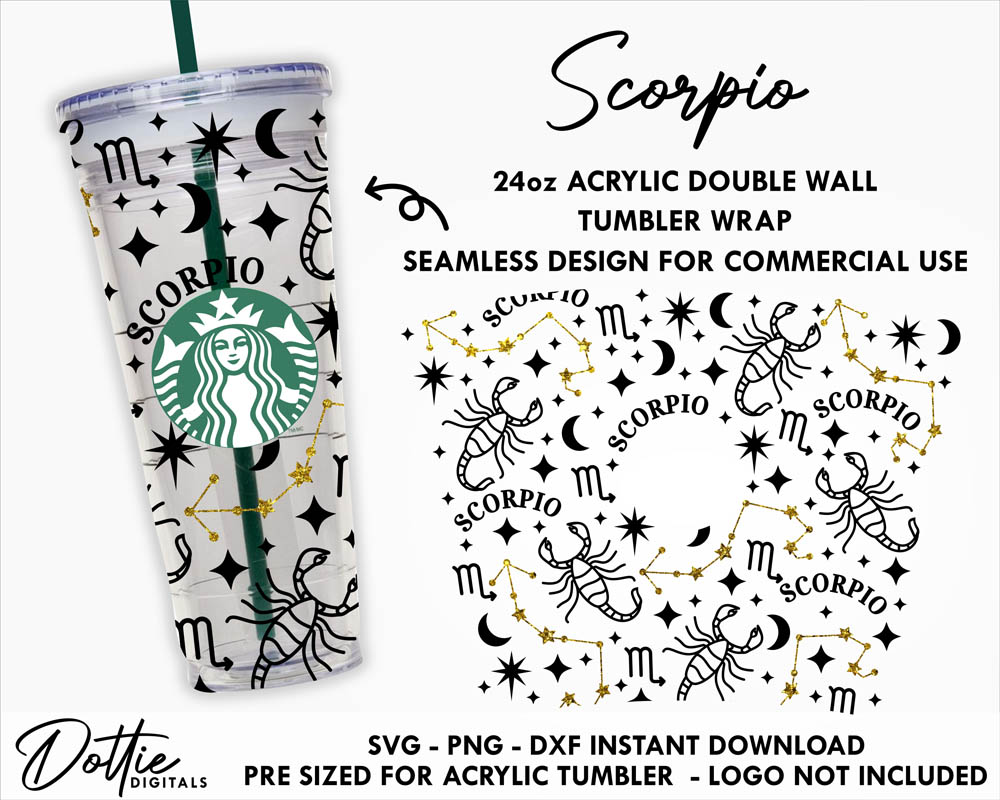 Dottie Digitals - Sagittarius Starbucks Cold Cup SVG PNG DXF Zodiac Star  Sign Cutting File 24oz Venti Cup Instant Digital Download Constellations  Astrology