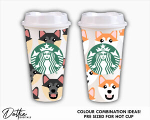 Shiba Inu Starbucks Cup SVG Animal Puppy Hot Cup Svg PNG DXF Dog Cutting File 16oz Grande Instant Digital Download Travel Coffee Cup Tumbler
