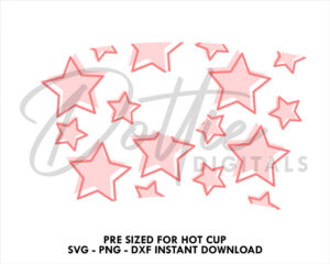 Stars Starbucks Hot Cup SVG PNG DXF Starry Star Cutting File 16oz Grande Instant Digital Download Travel Coffee