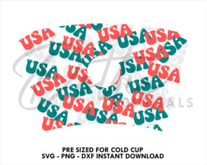USA Starbucks Cold Cup SVG PNG Dxf Cut File 24oz America 4th of July Independence Day Venti Cup Instant Digital Download Coffee Tumbler