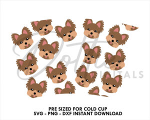 Yorkshire Terrier Starbucks Cold Cup SVG PNG DXF Yorkie Cutting File 24oz Puppy Dogs Pet Venti Cup Instant Digital Download Coffee Vinyl