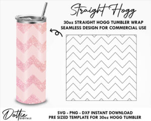 Zig Zags 30 Oz HOGG Straight Tumbler Wrap SVG PNG Dxf Peek A Boo Straight Duo, Straight Plus Tumbler Template  - Instant Digital Download