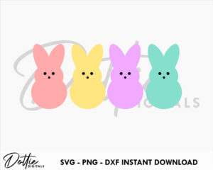 Easter Candy Bunny SVG PNG DXF Simple Easy Bunnies Rabbit Cutting File Digital Download Cricut Silhouette Craft File Svg - Dottie Digitals