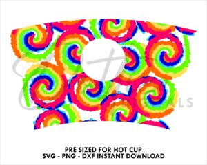 Tie Dye Pattern Starbucks Cup SVG Hot Cup PNG DXF Cutting File 16oz Grande Instant Digital Download Travel Coffee
