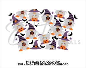 Halloween Spooky Gonks Starbucks Cold Cup SVG PNG Dxf 24oz Venti Coffee Tumbler Vector Wrap