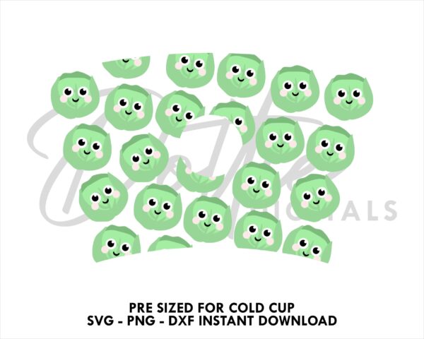 Cute Christmas Sprouts Starbucks Cold Cup SVG PNG DXF Cutting File 24oz Venti - Image 2