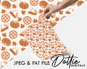 Halloween Pumpkin Pies Repeat Pattern Download, Digital Paper, Seamless, JPG, PAT File,