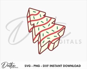 Christmas Cake SVG PNG DXF Sublimation Sticker Cutting Craft File Cricut Silhouette